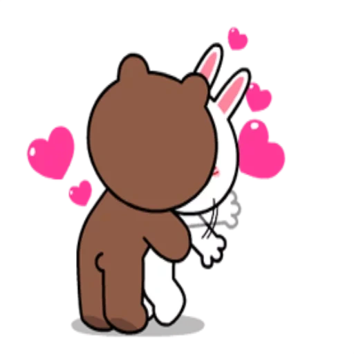 bronconi, lovely watsap, rabbit bear gif, love of bear and rabbit, love animation