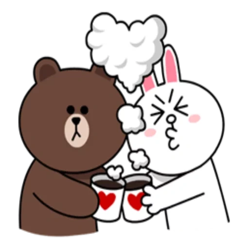 linea marrone, brown cony, bear rabbit, bear rabbit love, line cony e brown