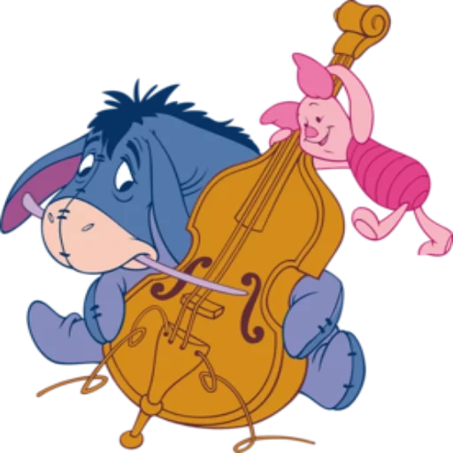 agencia de noticias burro, winnie the pooh, clippert winnie the pooh, personajes de dibujos animados ia, personajes de dibujos animados de instrumentos musicales