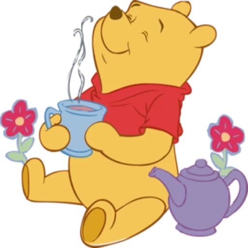 winnie the pooh, comida winnie the pooh, oso pooh miel, tijeras winnie the pooh, los héroes de winnie the pooh están bebiendo té