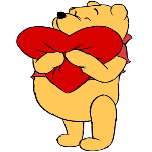 pooh, abrazado de dibujos animados, winnie the pooh en forma de corazón, abrazado de dibujos animados, los personajes de dibujos animados abrazan