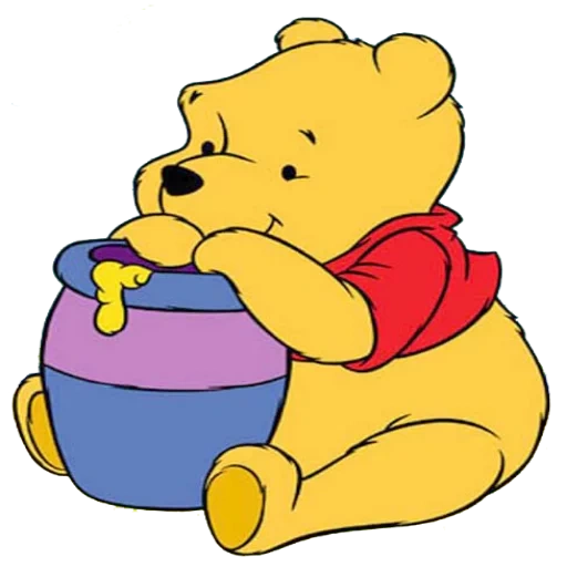 pooh, winnie si beruang, winnie the fluff yellow latar belakang, winnie the pooh honey