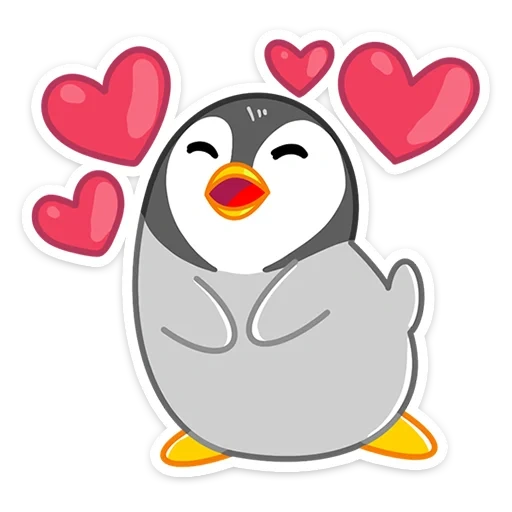 winter friend, penguin love, penguin heart, penguin cartoon in love