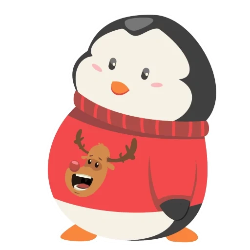 l'hiver, manchot, dessin à pas de cochon, dessin de pingouin mignon