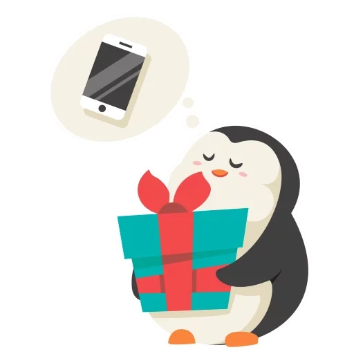penguin, penguin, penguin, penguin with a gift, penguin with gifts
