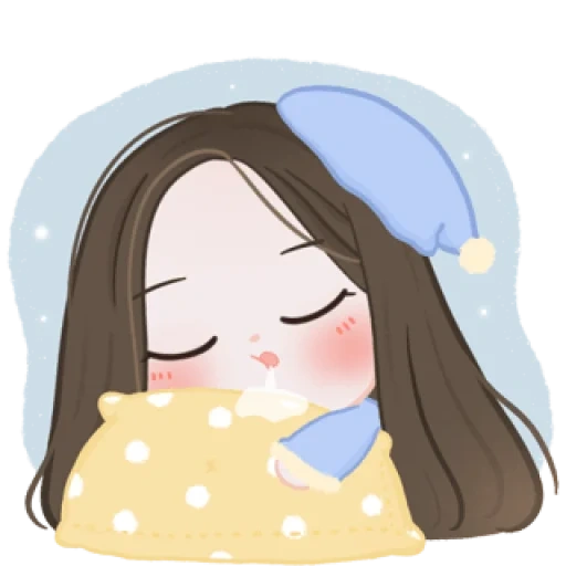 drawing, arty cute, telegram baby, sticker good night, girl