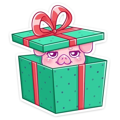 regalo, caja de regalo, pig un regalo