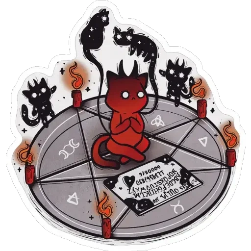 демон, кот желаний, красный дьявол, ведьмины штучки, коты вызывают сатану
