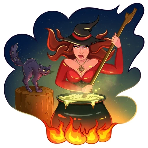 witch cauldron, ramuan penyihir, penyihir itu morgan, sapu penyihir