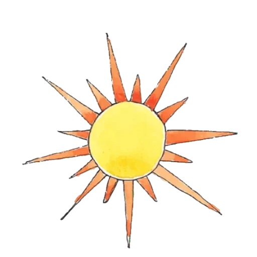 солнце лучами, солнце рисунок, солнце схематично, солнце иллюстратор, солнце прозрачном фоне