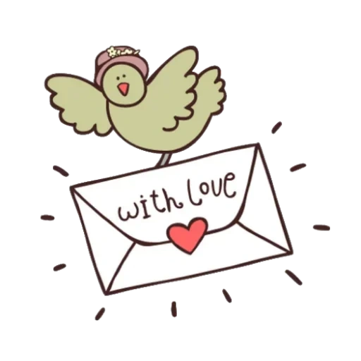 птица письмом, голубь письмом, конверт письма, рисунки письмо сердечкой, конверт день святого валентина вектор