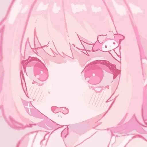 figure, cartoon cute, pink anime, lovely cartoon pattern, pink beech anime