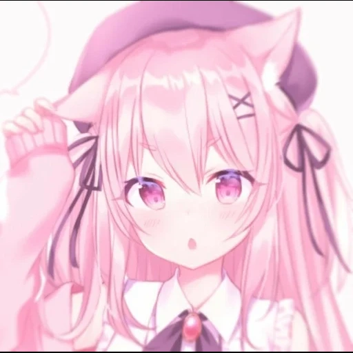 meowbahh, anime neko, kavai animation, cartoon cute, pink anime