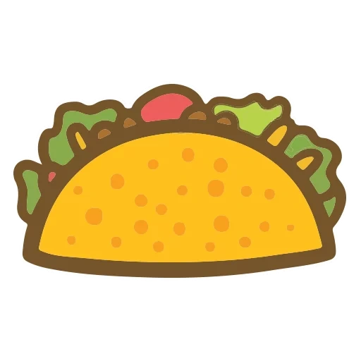 taco, такос вектор, рисунки кавай, иллюстрация еда