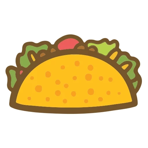 taco, tace vector, disegni di kawaii, illustrazione del cibo