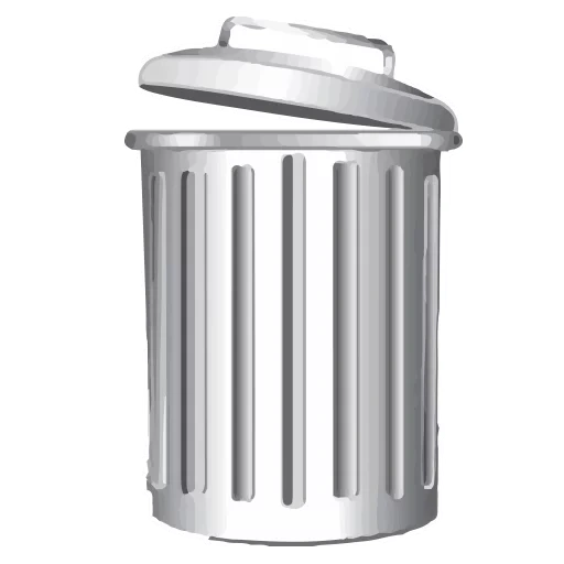 trash can, the garbage tank is iron, garbage tank with a white background, silver garbage tanks, the garbage tank is metallic