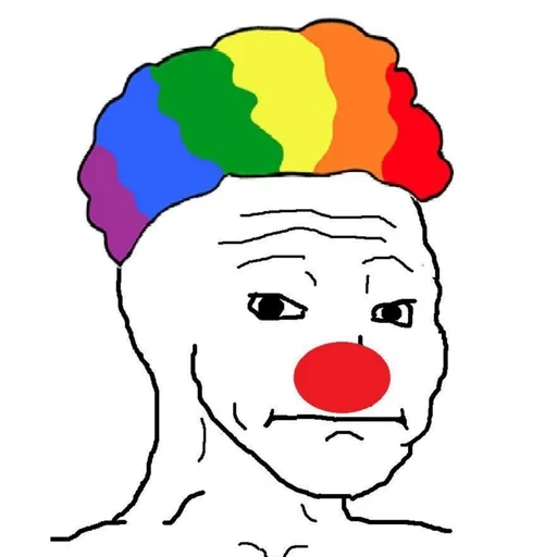 wojak, der clown, joker meme, offensichtlich ein clown, der clown von wojak