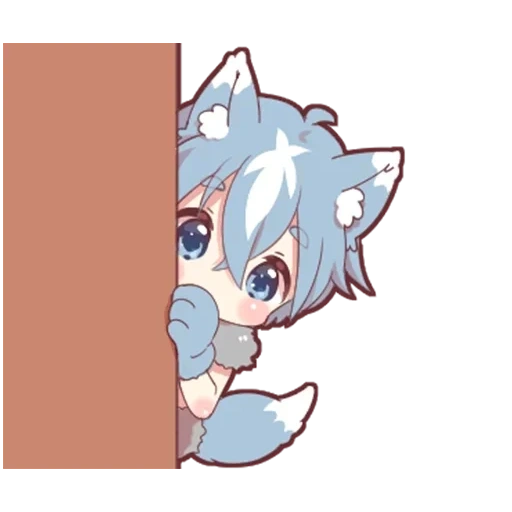 wolf, shiro neko, ash kitten, kawai anime, simple anime