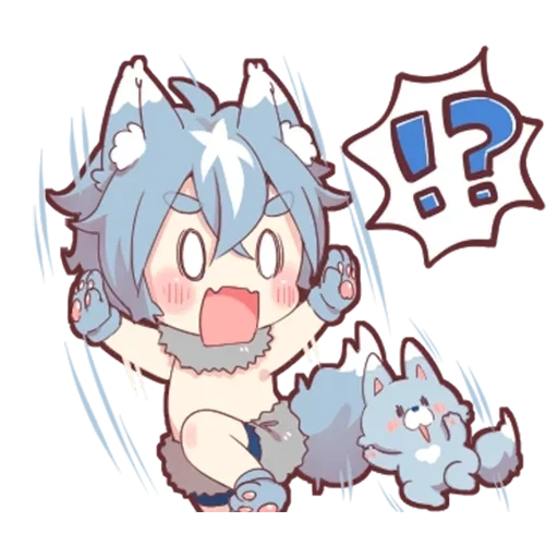 serigala, ash kitten, pola anime yang lucu