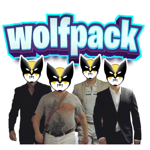 animation, seal, wolverine latex mask, catwoman mask dark knight, wolfpack jimmy clash richie loop sound the alarm