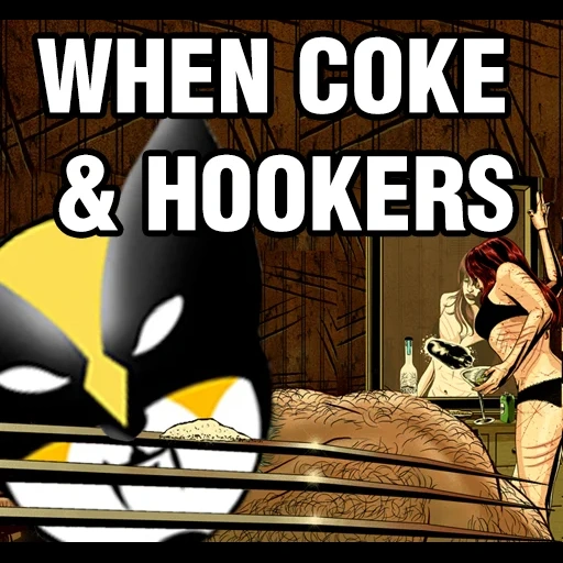 animation, cartoon, wolverine 1, cartoon character, wolverine cocaine sniffing knife cartoon