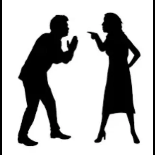 conflict, quarrel silhouette, cheating silhouette, the silhouette of a person, silhouettes of people aggression