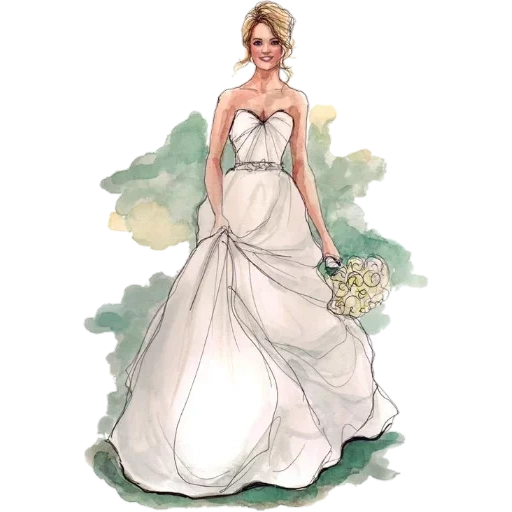 невеста рисунок, рисунок девушки платье, эскизы свадебных платьев, рисунок свадебного платья, девушка платье карандашом