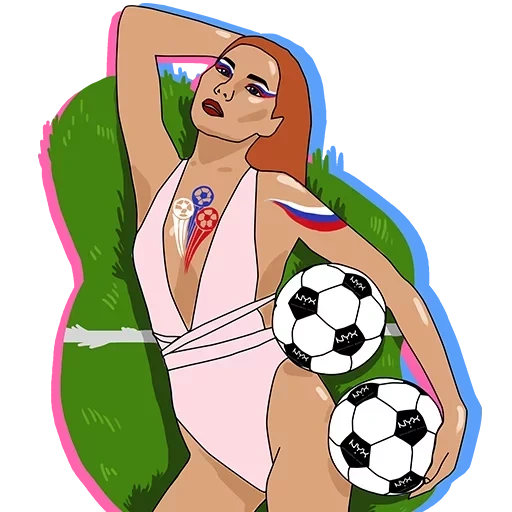 futebol, cosméticos, garota com uma bola de futebol