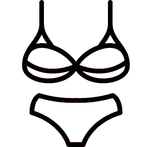 ícone de lingerie, ícone de skupanik, ícone inferior de roupas íntimas, crachá de roupas íntimas mais baixo, linho feminino de pictograma