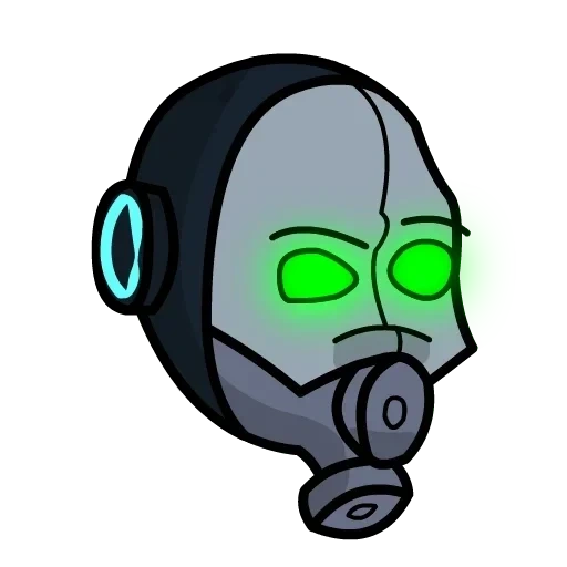 anime, drawing of a gas mask