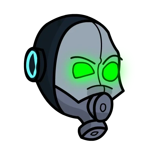 anime, drawing of a gas mask