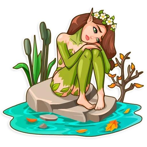 ninfa, fada de madeira, ninfa da floresta, desenho de ninfa, ninfa da floresta a