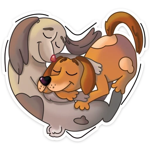 cachorro, gafgarf, abrazar, abrazar, perro de dibujos animados para dormir