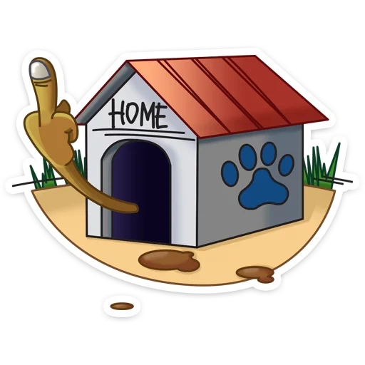 pola stan, pola rumah, warung anjing kartun, rumah anjing kartun, ilustrasi kios anjing