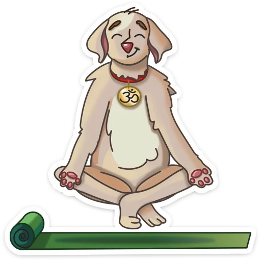 wof wof, labrador drawing, the dog is meditating, labrador cartoon