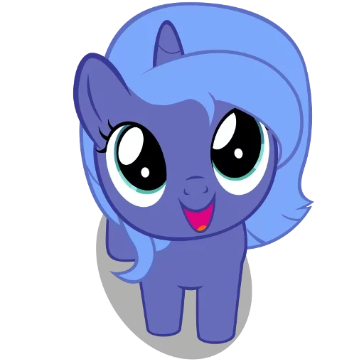 pony, blaues pony, zeichne ein pony, mlp luna ist klein, kleines mondpony