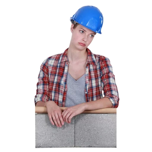employee, girl mason, girl builder, photo girl helmet