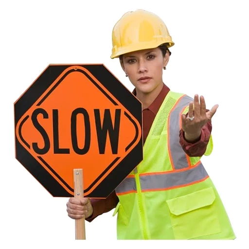 stop construction, sign of stop man