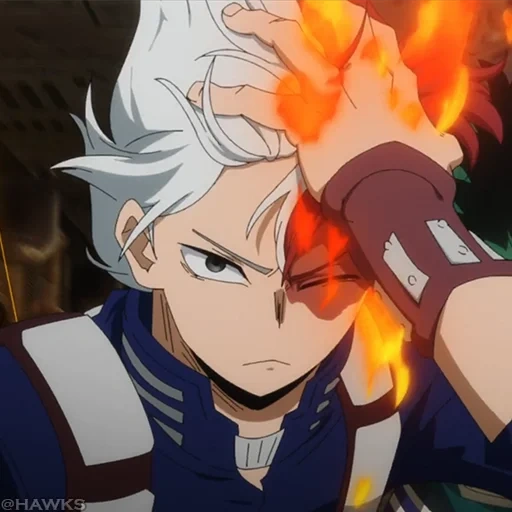 todoroki, el anfitrión zhao uno, shoto todoroki, midoria vs todoroki, fuego shoto todoroki