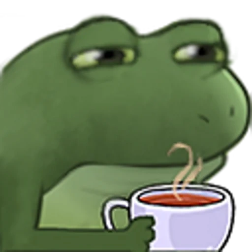 emote, worry, frog pepe tea