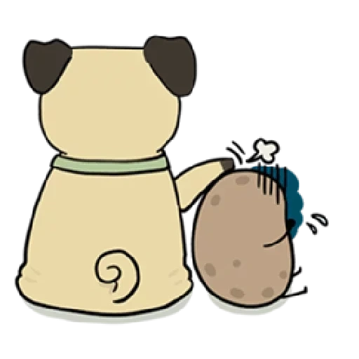 pug is cute, pusheen dog, a lovely pattern, a lovely animal, soft and cute rabbits