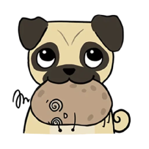 carlin, pug carling, motif de carlin, illustration du carlin, tête de chien de katumba