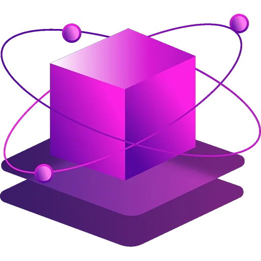 cubo blu, icona della scienza, cube trasparente, sfondo trasparente, tecnologia senza sfondo
