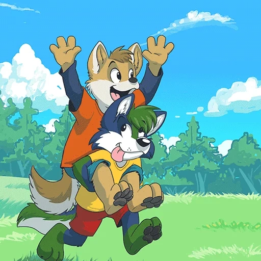 anime, furry, furry tickling, furri pacopanda, fox n forests game