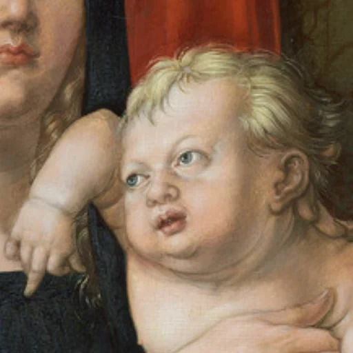 albrecht durer, madonna domenico girlandayo, albrecht dürer madonna bébé, albrecht dürer madonna avec des clous de girofle, albrecht dürer madonna baby 1512