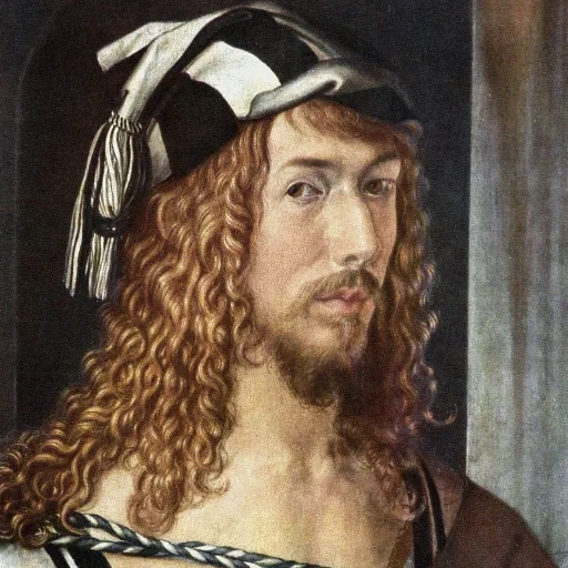 albrecht dürer, ritratto di albrecht dürer, autoritratto di dürer 1498, autoritratto di albrecht dürer, rinascimento di albrecht dürer