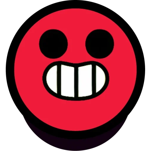 das abzeichen von braville, das rote smiley, brawl stars pins, wütend lächelndes gesicht el primo, general dou xing nail