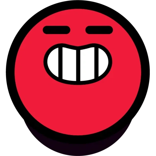 smiley maligno, o ícone é breve, emoticon vermelho, mal sorriso el primo, brawl stars pins general