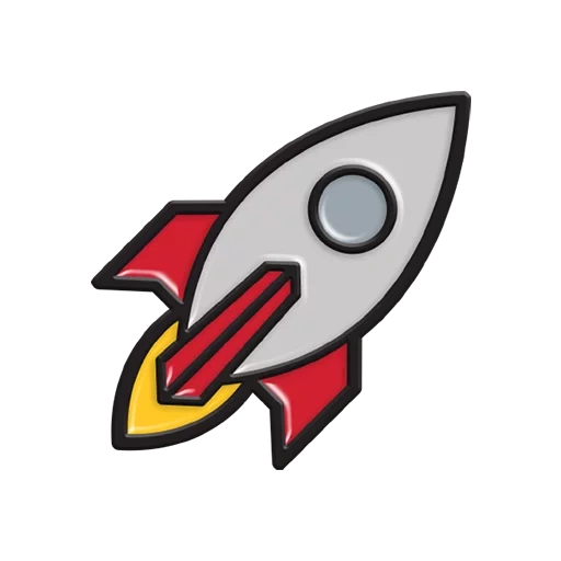 un razzo, la schermata, badge rocket, emoticon rocket, emoticon rocket