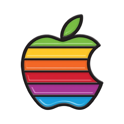 pommes, apple logo, emoticône logo de la pomme, logo pomme de couleur, mackintosh apple logo